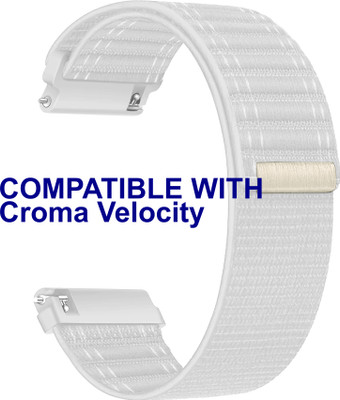 ACM Watch Strap Nylon Soft 22mm for Croma Velocity Smartwatch White M39 Smart Watch Strap(White)