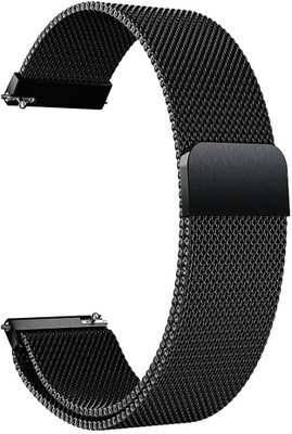 KHR Stainless Steel Watch Strap Magnetic Loop For All 22mm Smart Watch Strap(Black)