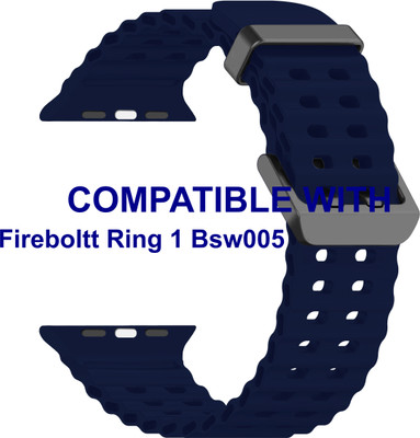ACM WSM40B40DBL1018 Sliding 44mm 49mm Watch Strap Silicone Sports for Fireboltt Ring 1 Bsw005 Smartwatch Dark Blue Smart Watch Strap(Blue)