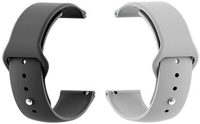 BLACK LOVIES 20 mm Soft Silicon Smartwatch Strap Compatible With AMMAZE FIIT Bip U Pro Smart Watch Strap(Black, Grey)