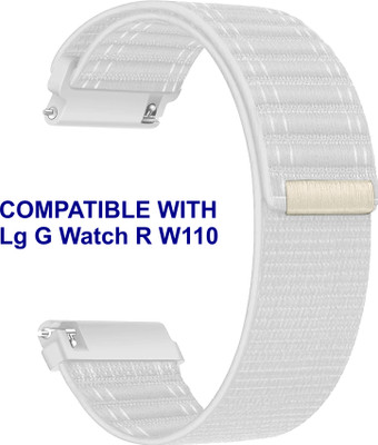 ACM WSM39A22WT1133 Watch Strap Nylon Soft 22mm for Lg G Watch R W110 Smartwatch White Smart Watch Strap(White)