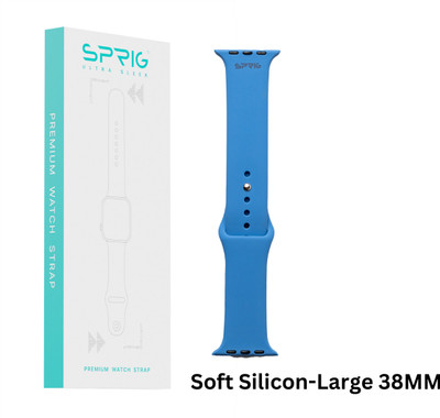 Sprig Soft Liquid Silicone Strap for iWatch Series 3 (Large 38MM) Smart Watch Strap(Blue)