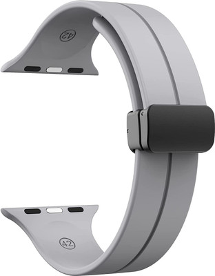 KHR Silicone Magnetic Loop Strap For Firebolt Ring / Ring Plus / Ring Pro / Visionary / Fire-Boltt Call Smart Watch Strap(Grey)