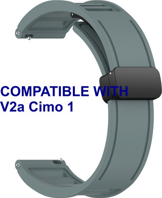 ACM WSM35W20CYG2304 Watch Strap Magnetic Clasp 20mm for V2a Cimo 1 Smartwatch Cyan Grey Smart Watch Strap(Grey)