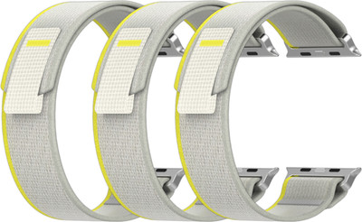 TULUA Trail Loop Watch Straps Compatible with Straps 49mm 45mm 44mm 42mm Nylon Sport Bands Adjustable Pull Tab Strap for iWatch Ultra Series 8 7 6 5 4 SE/SE2 3 2 1 (Pack of 3) Smart Watch Strap(Yellow)