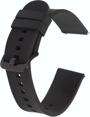 Melfo Black Clip Rubber Strap Compatible with Fossil Q Commuter Hybrid Smart Watch Strap(Black)