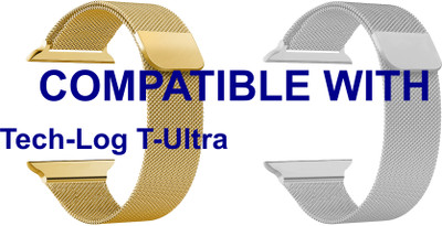 ACM WSM4M40GLSL1197N1 Pack of 2 Sliding 44mm 49mm Watch Strap Magnetic for Tech-Log T-Ultra Smartwatch Champagne Gold/Silver Smart Watch Strap(Mullti Color)