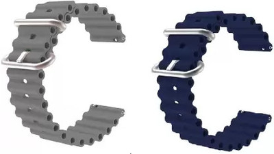 Like Star Soft (compatible List In Photo & Description) Only 22 mm Smart Watch Strap(Grey, Blue)