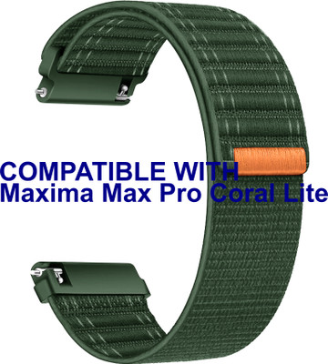 ACM Watch Strap Nylon Soft for Maxima Max Pro Coral Lite Smartwatch Green Smart Watch Strap(Green)