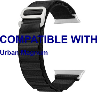 ACM WSM17E40BK1696 Sliding 44mm 49mm Watch Strap Nylon Hook for Urban Magnum Smartwatch Black Smart Watch Strap(Black)