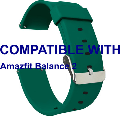 ACM WSM7A22GR3916 Watch Strap Silicone Belt 22mm for Amazfit Balance 2 Smartwatch Green Smart Watch Strap(Green)