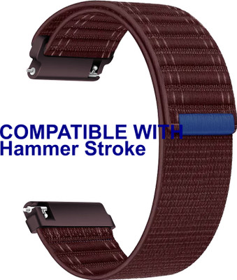 ACM Watch Strap Nylon Soft 22mm for Hammer Stroke Smartwatch Belt Burgundy Purple Smart Watch Strap(Purple)