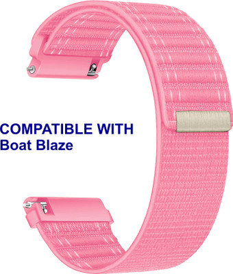 ACM WSM39A22PK2517 Watch Strap Nylon Soft 22mm for Boat Blaze Smartwatch Pink Smart Watch Strap(Pink)
