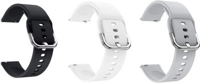 BLACK LOVIES 22 mm Soft Silicon Smartwatch Strap Compatible with Noise. Fit Buzz Smart Watch Strap(Black, White, Grey)