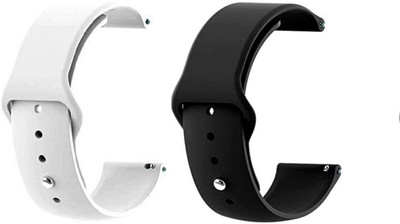 BLACK LOVIES 22 MM Soft Silicon Smartwatch Strap Compatible for Crross beeats Ignite S2 Smart Watch Strap(White, Black)