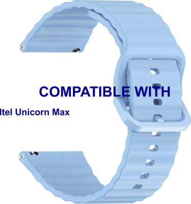 ACM WSM31S22LBL3864 Watch Strap Silicone Classy Belt 22mm for Itel Unicorn Max Smartwatch Light Blue Smart Watch Strap(Blue)