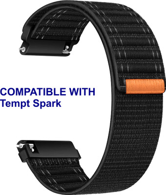 ACM WSM39A20BK3027 Watch Strap Nylon Soft 20mm for Tempt Spark Smartwatch Belt Black Smart Watch Strap(Black)