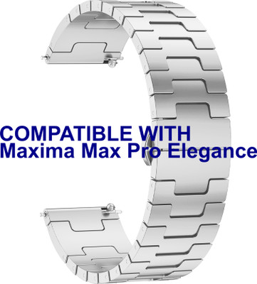 ACM Watch Strap Metal Steel for Maxima Max Pro Elegance Smartwatch Silver Smart Watch Strap(Silver)