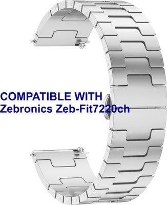 ACM WSM37Y20SL2167 Watch Strap Metal Steel 20mm for Zebronics Zeb-Fit7220ch Smartwatch Silver Smart Watch Strap(Silver)