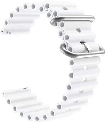 RUPELIK Ocean 22mm Silicone Watch Strap for Noise ColorFit Ultra, ColorFit Ultra 2 Smart Watch Strap(White)