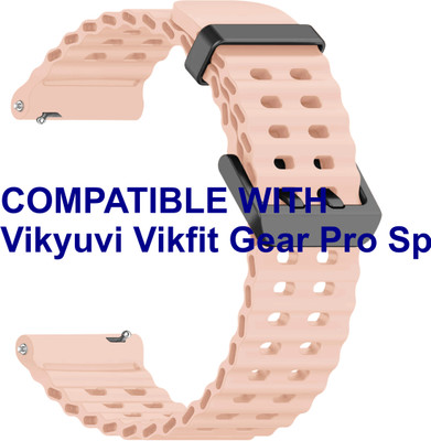 ACM WSM40B20CPK2659 Watch Strap Silicone Sports 20mm for Vikyuvi Vikfit Gear Pro Spo2 Smartwatch Creame Pink Smart Watch Strap(Pink)