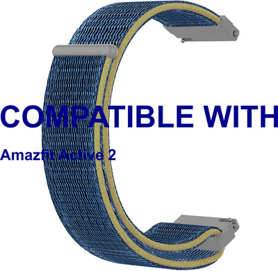 ACM WSM3V20BL3874 Watch Strap Nylon Loop Belt 20mm for Amazfit Active 2 Smartwatch Blue Smart Watch Strap(Blue)