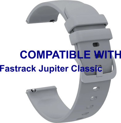 ACM WSM24L22GY3903 Watch Strap Silicone Color Hook Belt 22mm for |Fastrack Jupiter Classic Smartwatch Grey Smart Watch Strap(Grey)