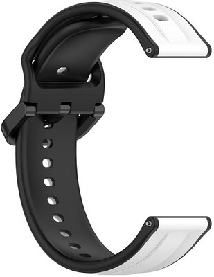 Colorcase 20MM Silicon Strap Compatible With V2a Cimo 1 Smart Watch Smart Watch Strap(White, Black)