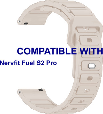 ACM WSM32T20CR3915 Watch Strap Silicone Belt Button 20mm for Nervfit Fuel S2 Pro Smartwatch Creame Smart Watch Strap(Pink)