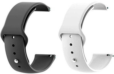 BLACK LOVIES 22 mm Silicon Smartwatch Strap Compatible G T R 2 e Smart Watch Strap(Black, White)