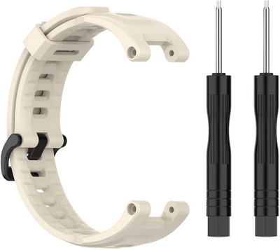 RUPELIK Silicon Strap for Amazfit T-Rex/Amazfit Trex Pro(with Installation Tools) Off White Smart Watch Strap(White)
