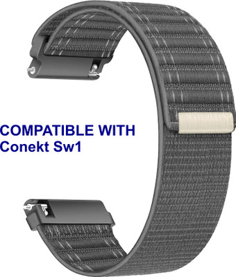 ACM WSM39A20GY2967 Watch Strap Nylon Soft 20mm for Conekt Sw1 Smartwatch Belt Grey Smart Watch Strap(Grey)