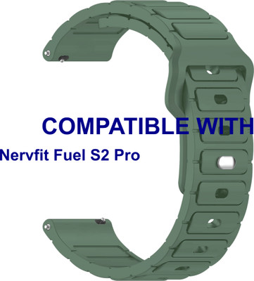 ACM WSM32T20GR3915 Watch Strap Silicone Belt Button 20mm for Nervfit Fuel S2 Pro Smartwatch Green Smart Watch Strap(Green)