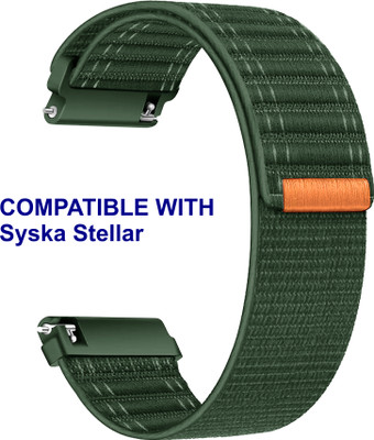 ACM WSM39A20GR3056 Watch Strap Nylon Soft 20mm for Syska Stellar Smartwatch Belt Green Smart Watch Strap(Green)
