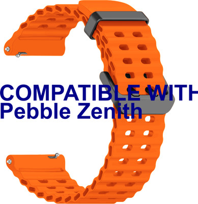 ACM WSM40B22OR3495 Watch Strap Silicone Sports for Pebble Zenith Smartwatch Belt Orange Smart Watch Strap(Orange)