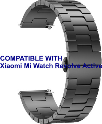 ACM WSM37Y22BK1621 Watch Strap Metal Steel 22mm for |Xiaomi Mi Watch Revolve Active Smartwatch Black Smart Watch Strap(Black)