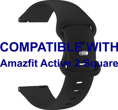 ACM WSM13A20BK3909 Watch Strap Clip Belt 20mm for Amazfit Active 2 Square Smartwatch Black Smart Watch Strap(Black)