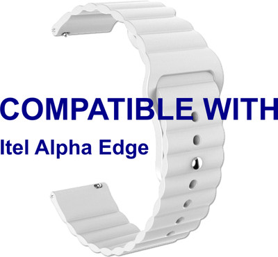 ACM WSM9W22WT5031 Watch Strap Wave Belt 22mm for Itel Alpha Edge Smartwatch White Smart Watch Strap(White)