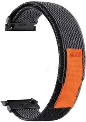 Melfo Nylon Loop Compatible for Boat Wave Prime 47 Smart Watch Smart Watch Strap(Black)