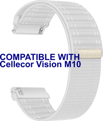ACM Watch Strap Nylon Soft for Cellecor Vision M10 Smartwatch White Smart Watch Strap(White)