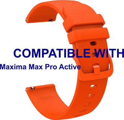 ACM WSM24L22OR3843 Watch Strap Silicone Color Hook 22mm for Maxima Max Pro Active Smartwatch Orange Smart Watch Strap(Orange)