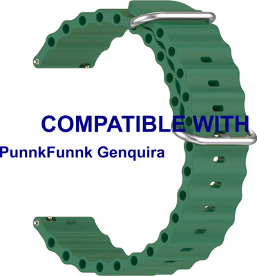 ACM WSM18F22TU3922 Watch Strap Silicone Smart Belt 22mm for PunnkFunnk Genquira Smartwatch Turquoise Green Smart Watch Strap(Green)