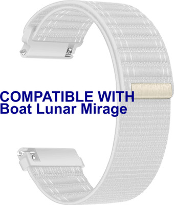 ACM WSM39A22WT3427 Watch Strap Nylon Soft 22mm for Boat Lunar Mirage Smartwatch Belt White Smart Watch Strap(White)