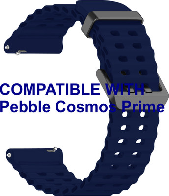 ACM WSM40B22DBL2947 Watch Strap Silicone Sports 22mm for Pebble Cosmos Prime Smartwatch Belt Dark Blue Smart Watch Strap(Blue)
