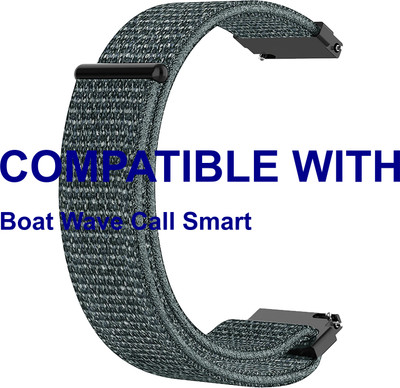 ACM WSM3V22GY3890 Watch Strap Nylon Loop Belt 22mm for |Boat Wave Call Smart Smartwatch Grey Smart Watch Strap(Grey)