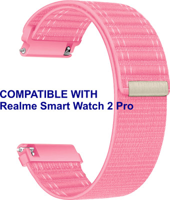 ACM WSM39A22PK1907 Watch Strap Nylon Soft 22mm for Realme Smart Watch 2 Pro Smartwatch Pink Smart Watch Strap(Pink)