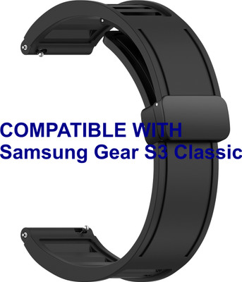 ACM WSM35W22BK1201 Watch Strap Magnetic Clasp 22mm for |Samsung Gear S3 Classic Smartwatch Black Smart Watch Strap(Black)