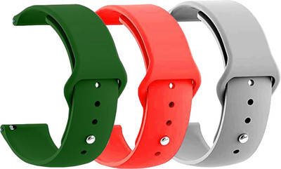 BLACK LOVIES 22 MM Smartwatch straps Pack of 3 Smart Watch Strap(Grey, Green, Red)