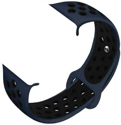 Big Wings Premium Silicone Nike Loop 38mm/ 40mm/ 41mm Smartwatch Straps for iWatch Smart Watch Strap(Blue, Black)