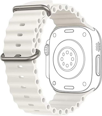 D'Wild Ocean Band Silicon Strap for iWatch Series 38/ 40/ 41mm Series 8 7 6 5 4 3 2 1 Smart Watch Strap(White)